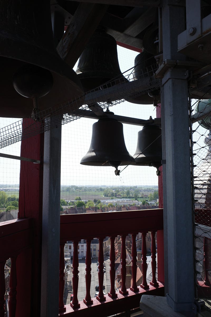 The bell tower, rebuilt after WWII