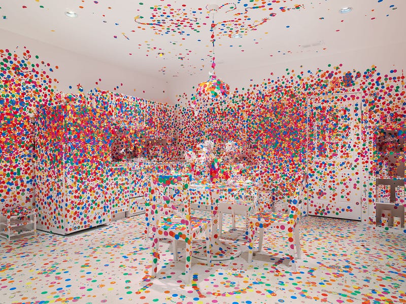 Yayoi Kusama's installation "Life is the Heart of a Rainbow"