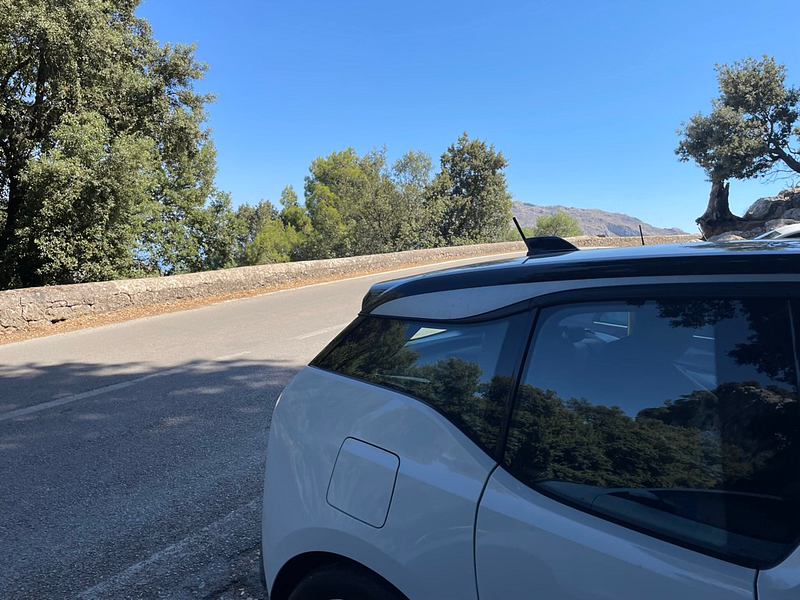 The BMW i3 on the scenic Tramuntana mountains in Mallorca