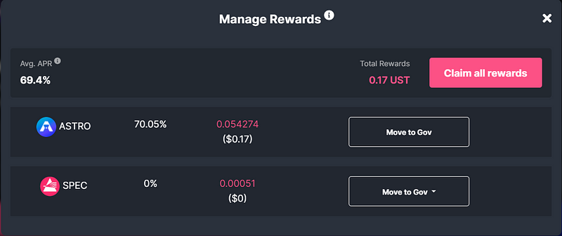 Managing Rewards on Spectrum