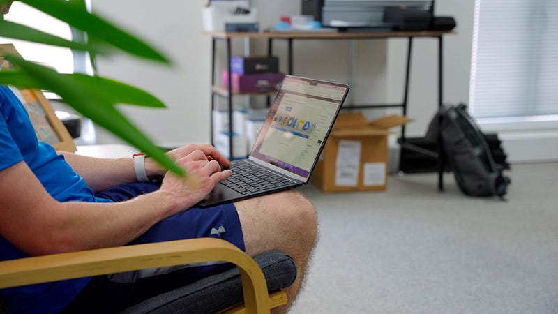 The MacBook Air showcased in a modern setting.