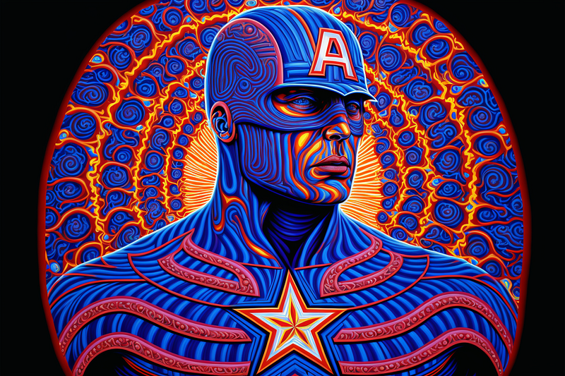 Intricate Art Style in Superhero Theme