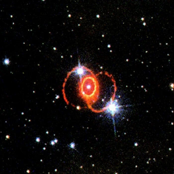 Current view of supernova SN 1987A