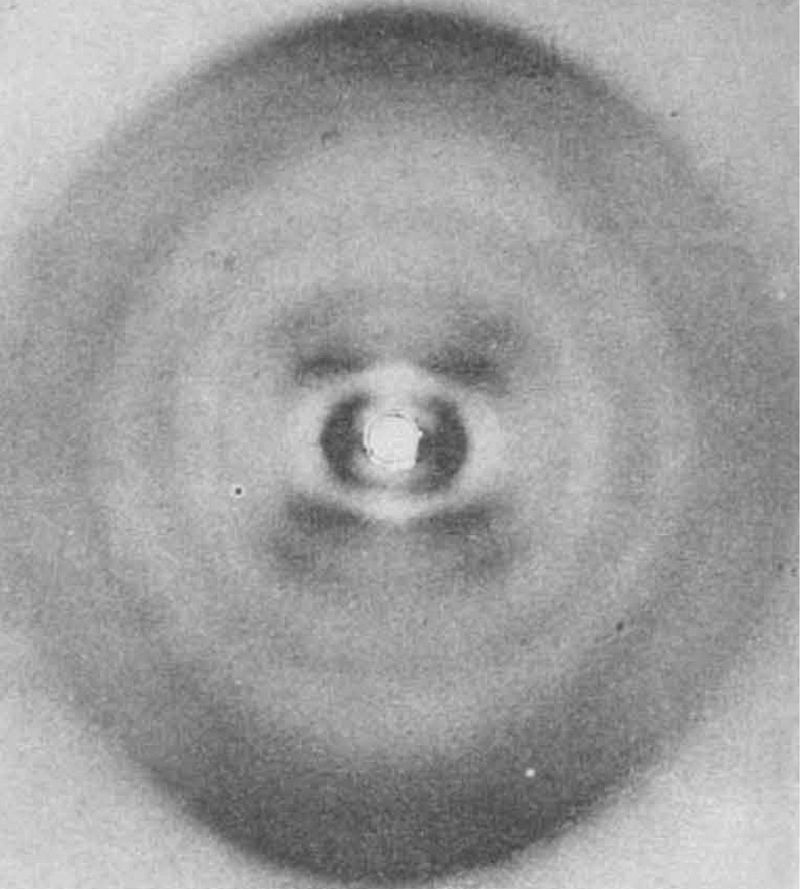 X-ray diffraction image related to DNA