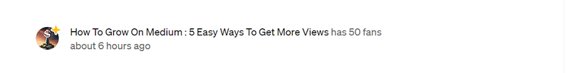 Notification screenshot indicating article engagement