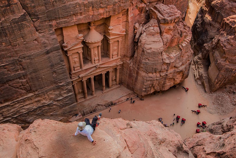 The iconic Treasury in Petra, Jordan.