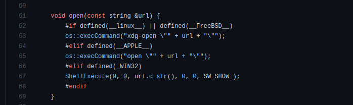 C++ function for a portable URL opener