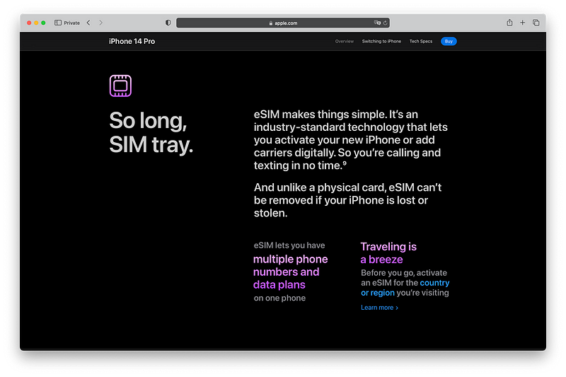 Apple's use of typography for emphasis