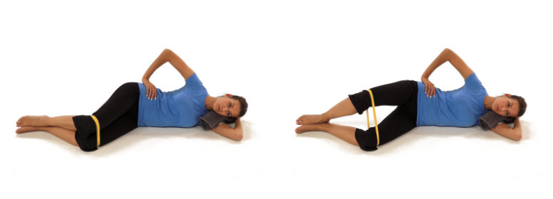 A demonstration of the clamshell exercise