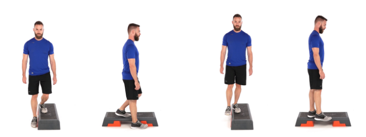 A lateral step-up leading into a single-leg squat