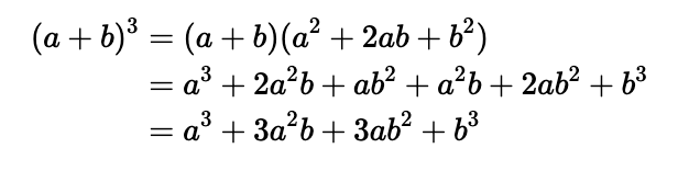 Cubing the sum of two terms