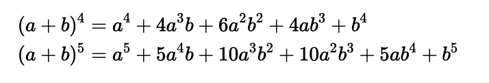 Higher powers of the binomial expansion