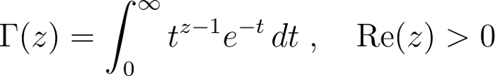 Definition of the gamma function