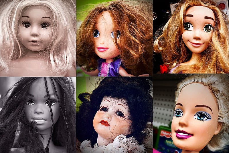 Images from the Goodwill Doll Head Project