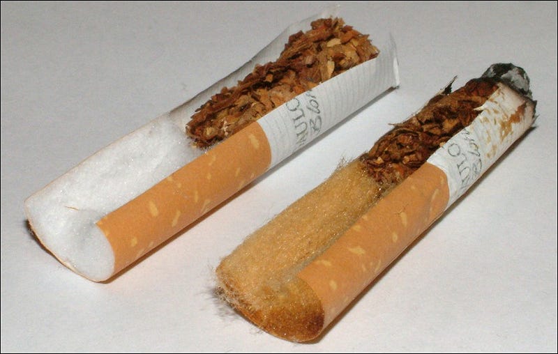 Cigarette filters that claim to reduce harm