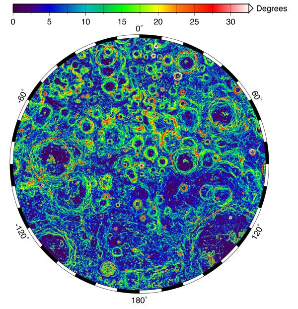 Topography map of the lunar South Pole