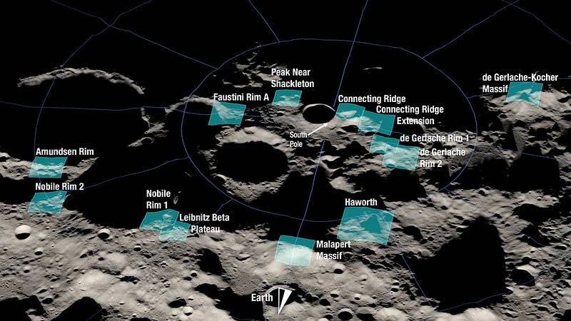 Artemis III 13 proposed landing spots