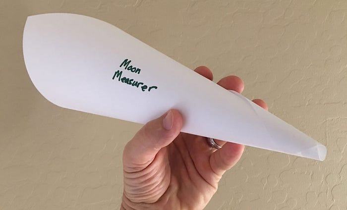 Homemade moon measurer