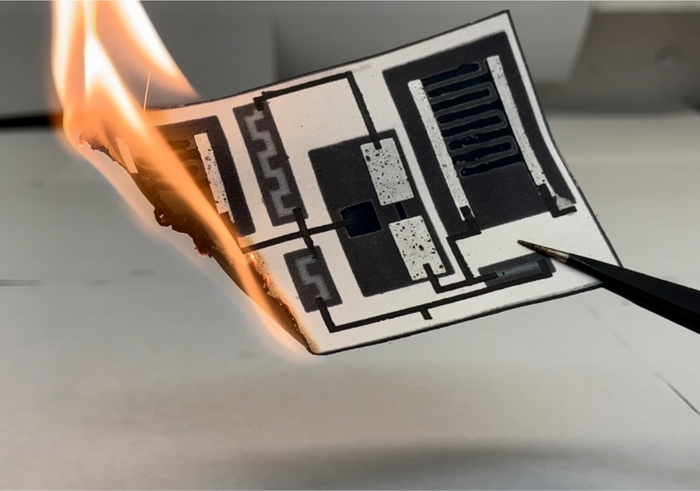 Paper-based electronic circuit board prototype