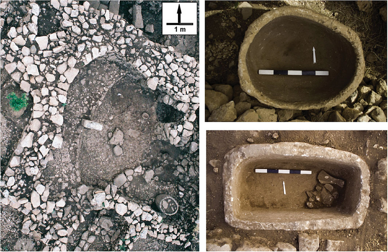 Ancient vessels with fermentation residues