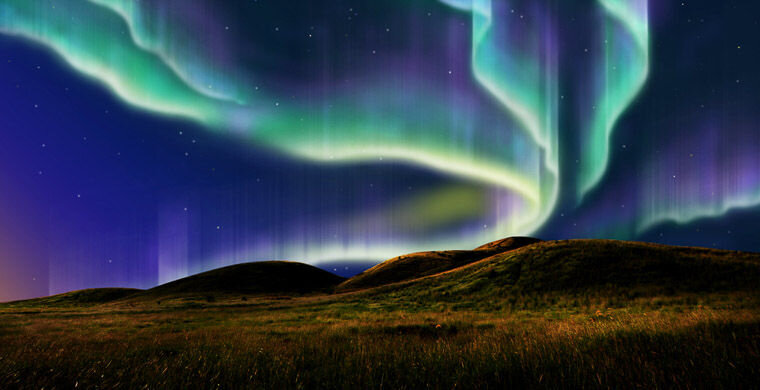 The vibrant colors of the aurora borealis