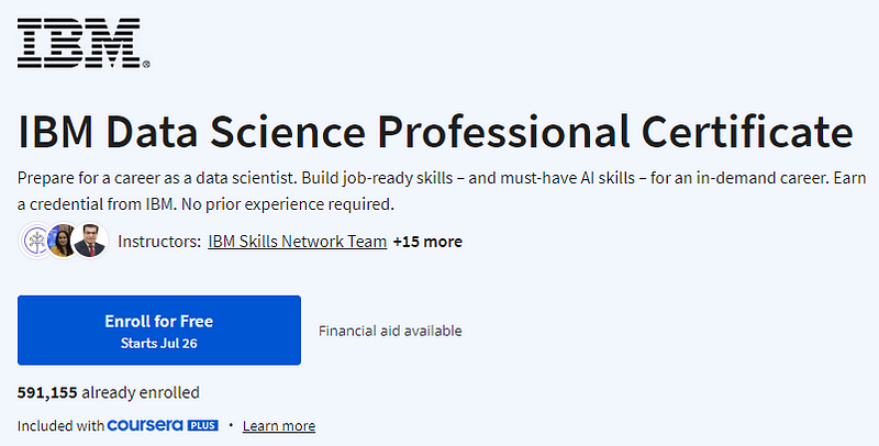 IBM Data Science Professional Certificate